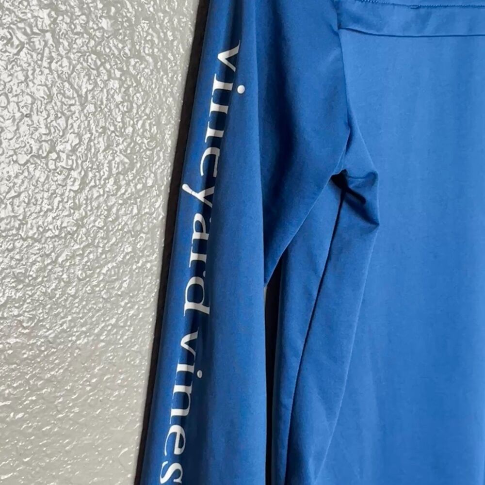 VINEYARD VINES BLUE LONG SLEEVE PERFORMANCE DRI-FIT MEDIUM 12 14 - Picture 2 of 7